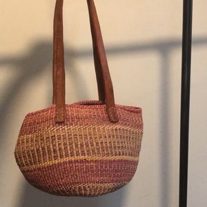 Vintage Woven African tote Sisal bag